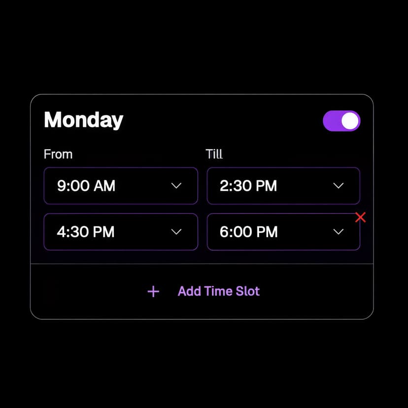 Availability settings